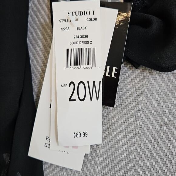 Studio I - Maxi Length 2 Piece Black Dress with Button Up Blouse Size 20W - Picture 9 of 16